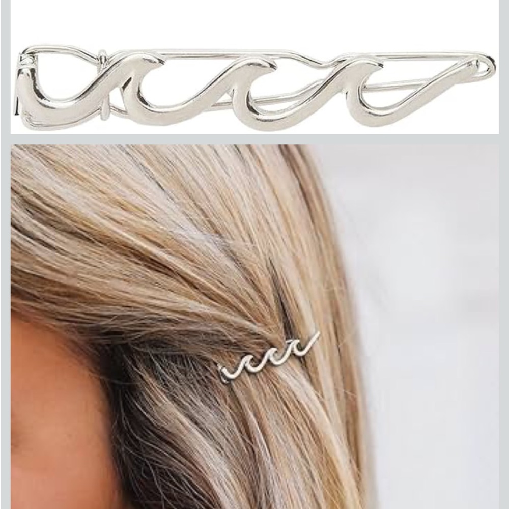 Pura Vida Silver Wave Hair Clips (set of 2)